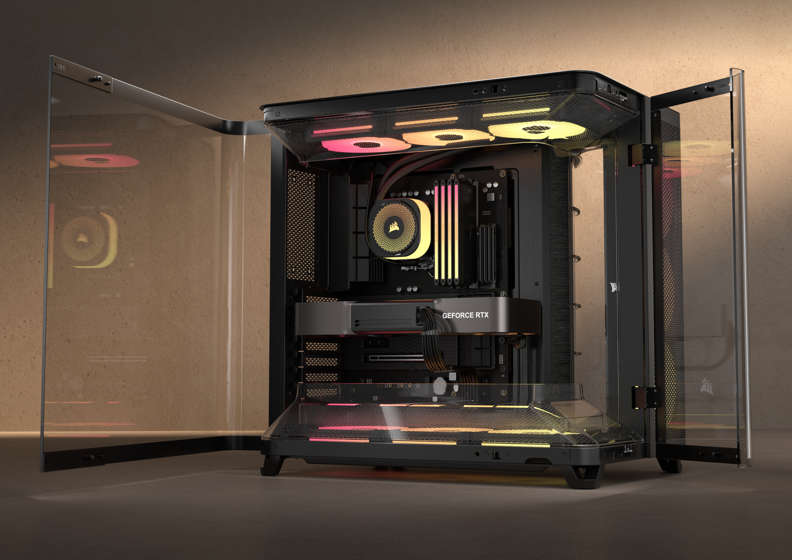 Corsair AIR 5400 LX-R RGB iCUE LINK Triple Chamber Mid-Tower PC